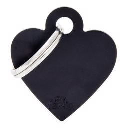 My Family Small Dog Tag Basic Heart i svart